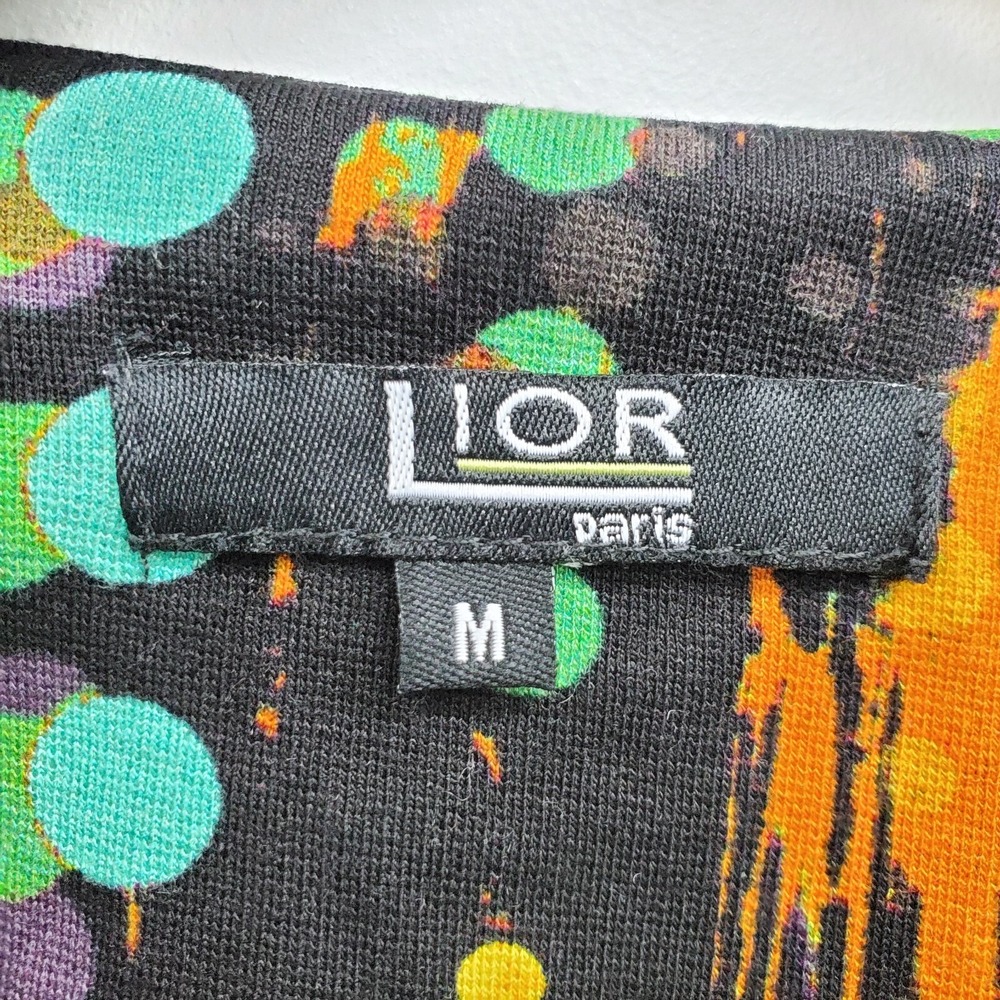 Lior Paris M Colorful‎ Abstract Dot Artsy Boutique Bell Sleeve Tunic Top - Picture 10 of 14